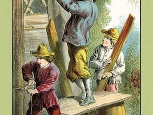 The Swiss Family Robinson: Repairing a Falcon's Nest - Art Print