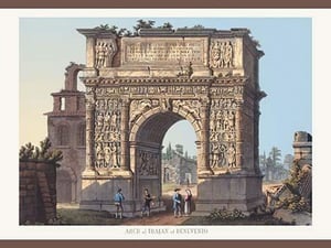 Arch of Trajan at Benevento by M. DuBourg - Art Print