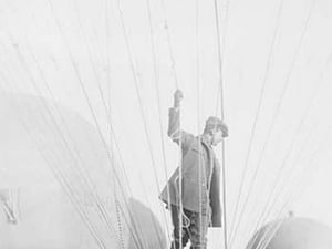 Aviator in Basket of a Hot Air Balloon - Art Print