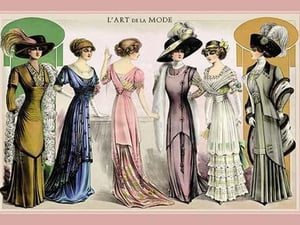 L'Art de la Mode: An Assortment of Elegant Gowns - Art Print