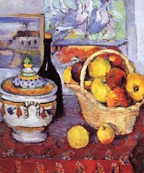 Apples Bottle and Tureen by Paul Cezanne - Art Print