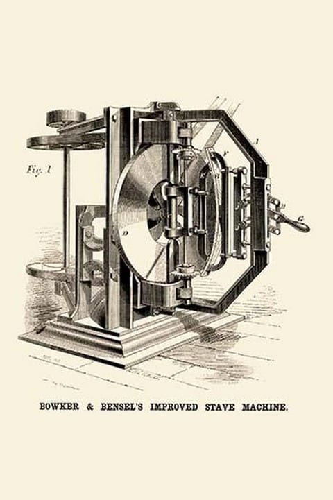 Bowker & Bensel's Improved Stave Machine - Art Print