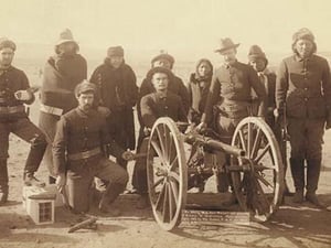 Artillery Gunners with field piece by John C.H. Grabill - Art Print
