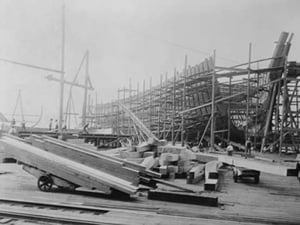 Construction of Wooden Ribbed Ship in Peninsula Yard