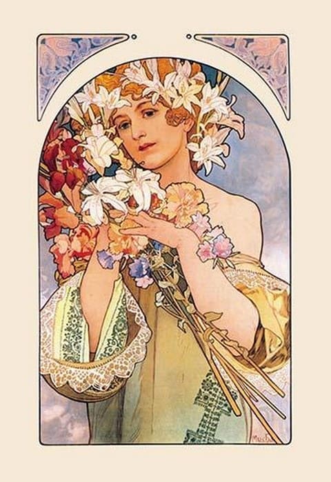 Flower by Alphonse Mucha - Art Print