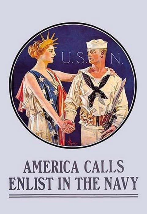 America Calls - Enlist in the Navy by Joseph C. Leyendecker - Art Print