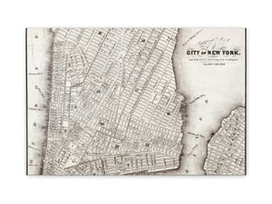 Map of the City of New York (ca. 1850) - Canvas Print