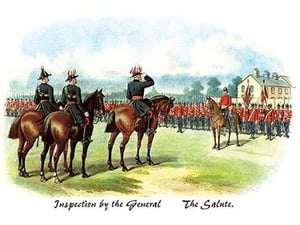 Inspection by the General: The Salute by Richard Simkin - Art Print