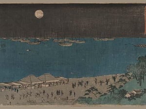 Moon scene at Takanawa. by Utagawa Hiroshige - Art Print