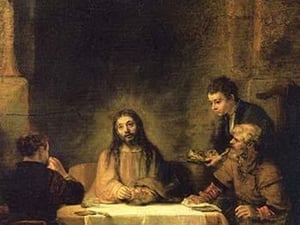 Christ in Emmaus by Rembrandt Van Rijn - Art Print