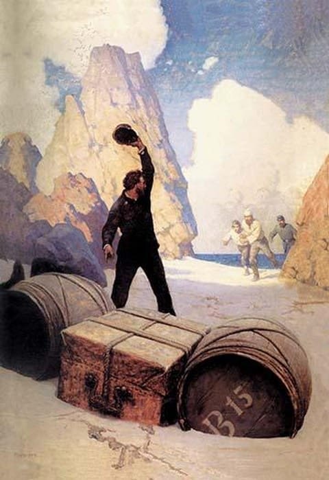 Discovery of the Chest by N.C. Wyeth - Art Print