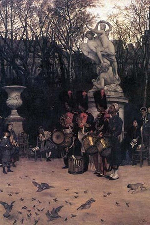 The Return march in the Tuileries by James Tissot - Art Print