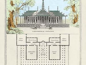 A Burmese Palatial Hall of Assembly by Richard Brown - Art Print