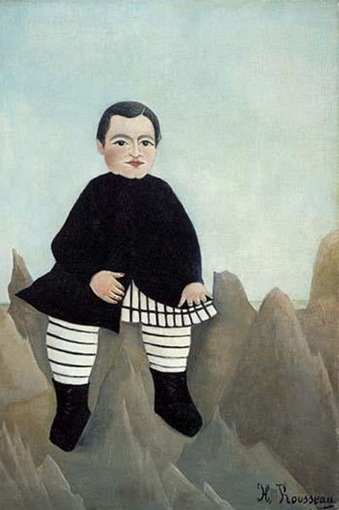 Boy On the Rocks by Henri Rousseau - Art Print