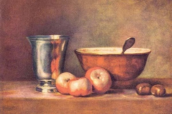 The Silver Cup by Jean Chardin - Art Print