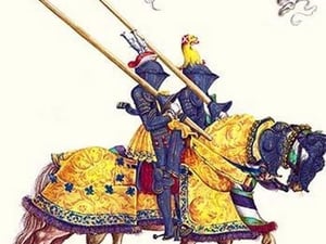 German Knights in Horseback in Procession by H. Burkmair #9 - Art Print