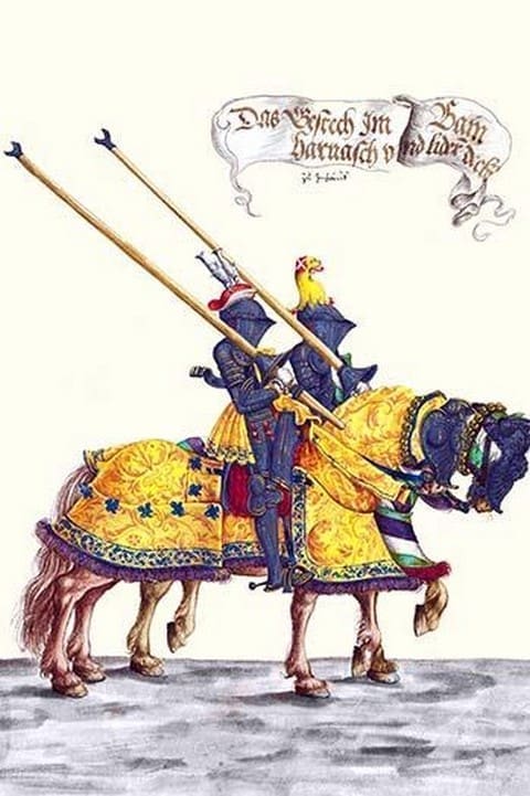 German Knights in Horseback in Procession by H. Burkmair #9 - Art Print
