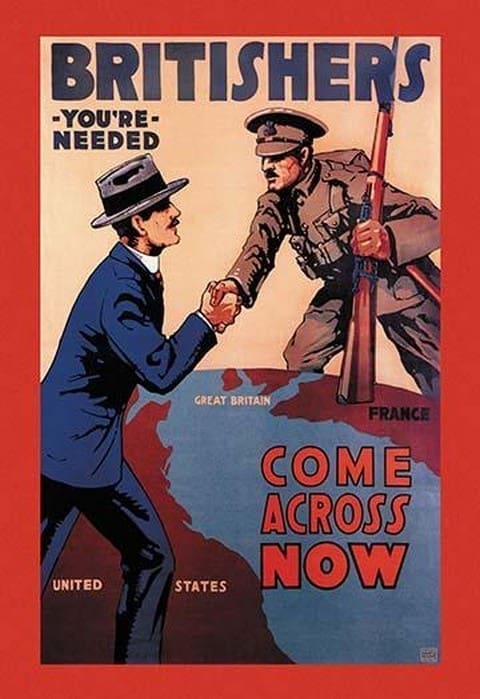 Britishers: You're Needed: Come Across Now by Lloyd Myers - Art Print