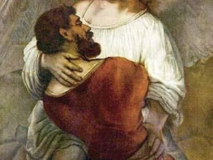 Jacob's struggle with the angel by Rembrandt Van Rijn - Art Print
