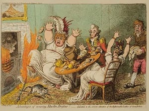 Advantages of wearing muslin dresses! by James Gillray - Art Print