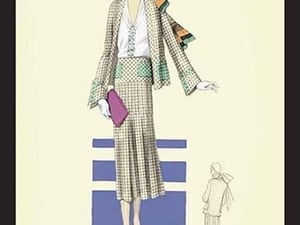 Stylish Daytime Suit and Scarf by Atelier Bachroitz - Art Print