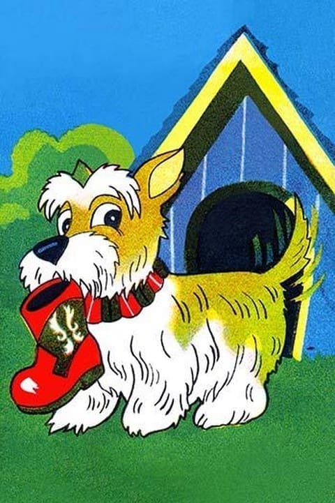 Happy Dog with Boot - Art Print