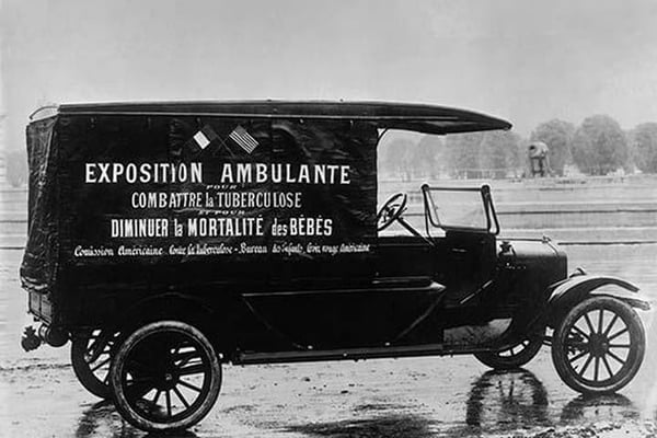 French-American World War I Ambulance at the Ready - Art Print