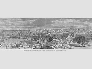 Atlanta in 1864 Looking South by Frank Leslie - Art Print