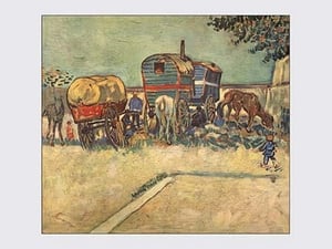 Gypsy Camp by Vincent van Gogh - Art Print