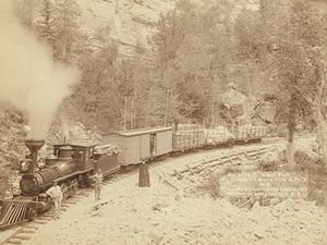 Giant Bluff. Elk Canyon on Black Hills and Ft. P. R.R. by John C.H. Grabill - Art Print