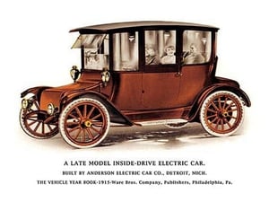 A Late Model Inside-Drive Electric Car - Art Print