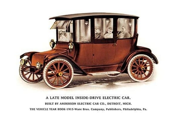 A Late Model Inside-Drive Electric Car - Art Print