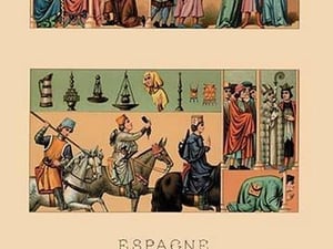 Colorful Garments of Spain by Auguste Racinet - Art Print