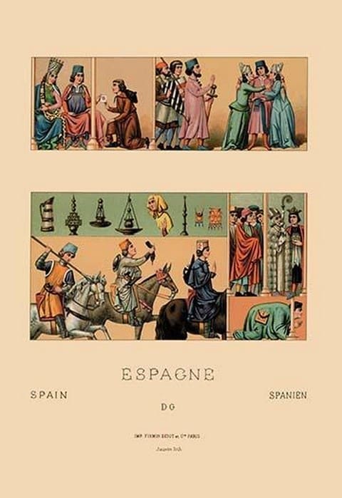 Colorful Garments of Spain by Auguste Racinet - Art Print
