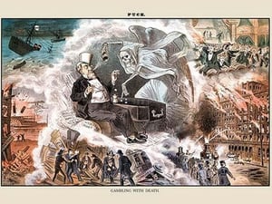 Puck Magazine: Gambling with Death by Bernhard Gillam - Art Print
