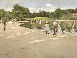 The Lake for Miniature Yachts by William Merritt Chase - Art Print