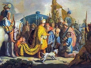 David with Goliath before Saul by Rembrandt Van Rijn - Art Print