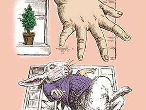 Alice in Wonderland: The White Rabbit and Alice's Big Hand by John Tenniel - Art Print