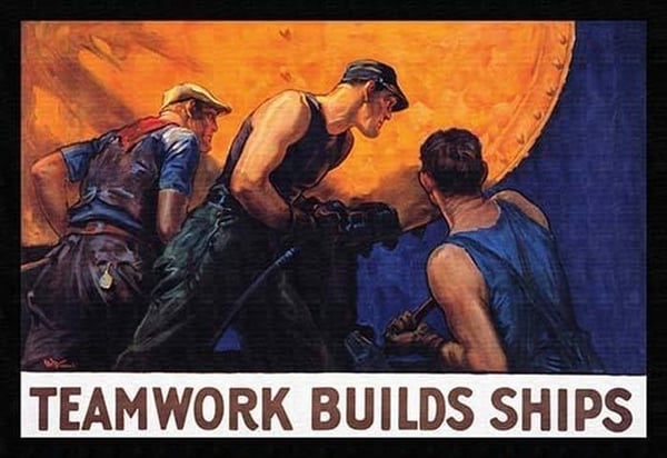 Teamwork Builds Ships by William Dodge Stevens - Art Print