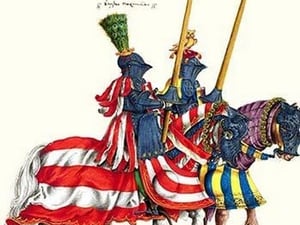 German Knights in Horseback in Procession by H. Burkmair - Art Print
