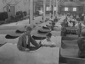 Plane Bodies Lined up at College Point Manufacturing Plant - Art Print
