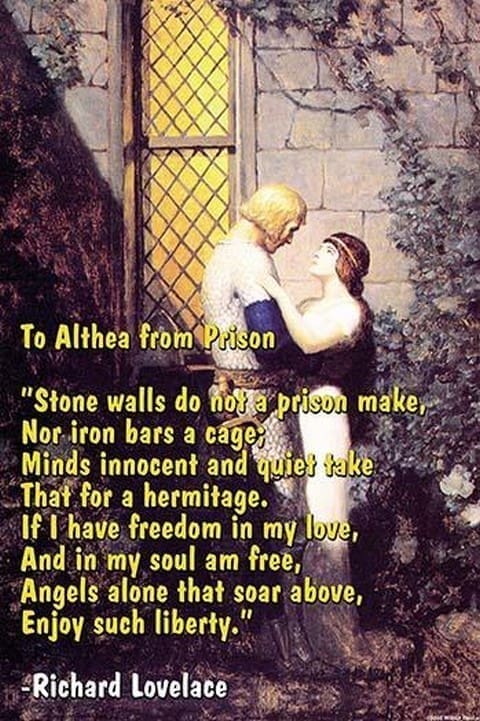 To Althea from Prison by Richard Lovelace #2 - Art Print
