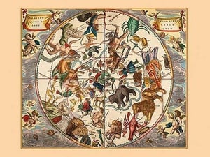 Haemispherium Stellatum Boreale Antiquum by Andreas Cellarius - Art Print