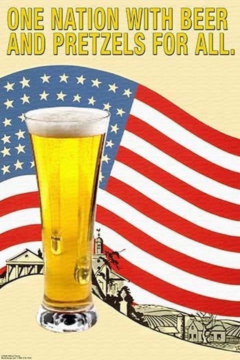 One Nation with Beer & Pretzels for All by Wilbur Pierce - Art Print