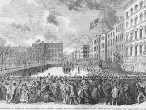 20th United States Colored Infantry gets colors at the Union League Clubhouse in New York by Frank Leslie - Art Print