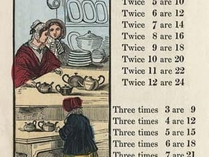 Amusing Multiplication with toddler in a store by Charles Butler - Art Print