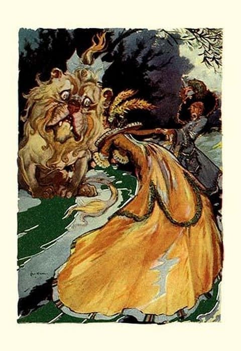 Cowardly Lion by John R. Neill - Art Print