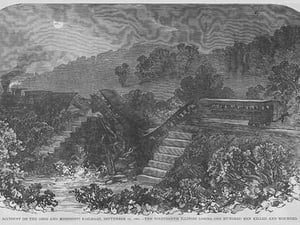 Train Wreck on the Ohio & Mississippi Railroad by Frank Leslie - Art Print