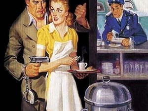 The Bookie and the Blonde by A. Laby - Art Print