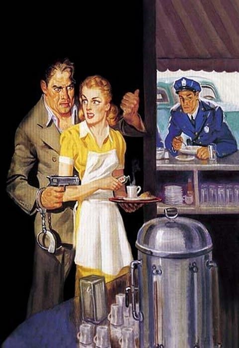 The Bookie and the Blonde by A. Laby - Art Print